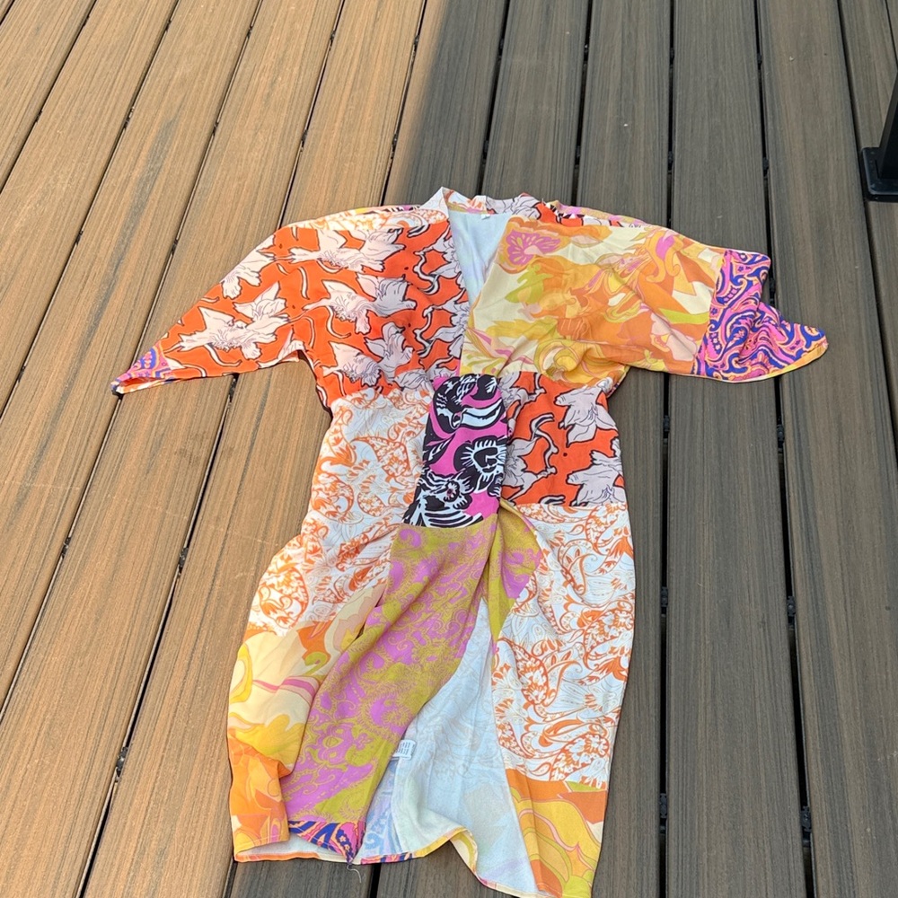 Vibrant Multicolor Kimono Robe
